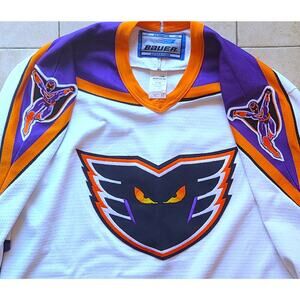 Philadelphia Phantoms 90s BAUER jersey M white PHLEX AHL hockey retro vintage